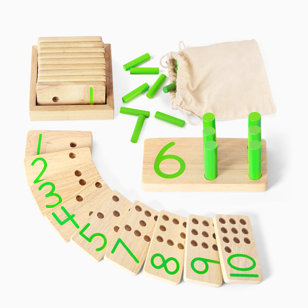 Montessori Toys, Peg Board Toddler Toys, Counting Wooden Toys with 57 Pegs, Math Manipulatives for 3 Year Old & Kindergarten Learning Activities