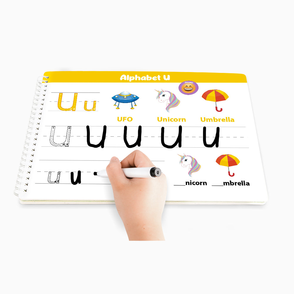 Preschool Learning Activities Handwriting Book, 40 Pages Educational Montessori Toys Tracing Letters Alphabet Toddler Autism Learning Materials for Kids